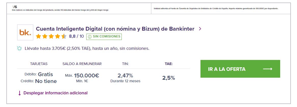 Top 3 cuentas online sin comisiones junio 2025